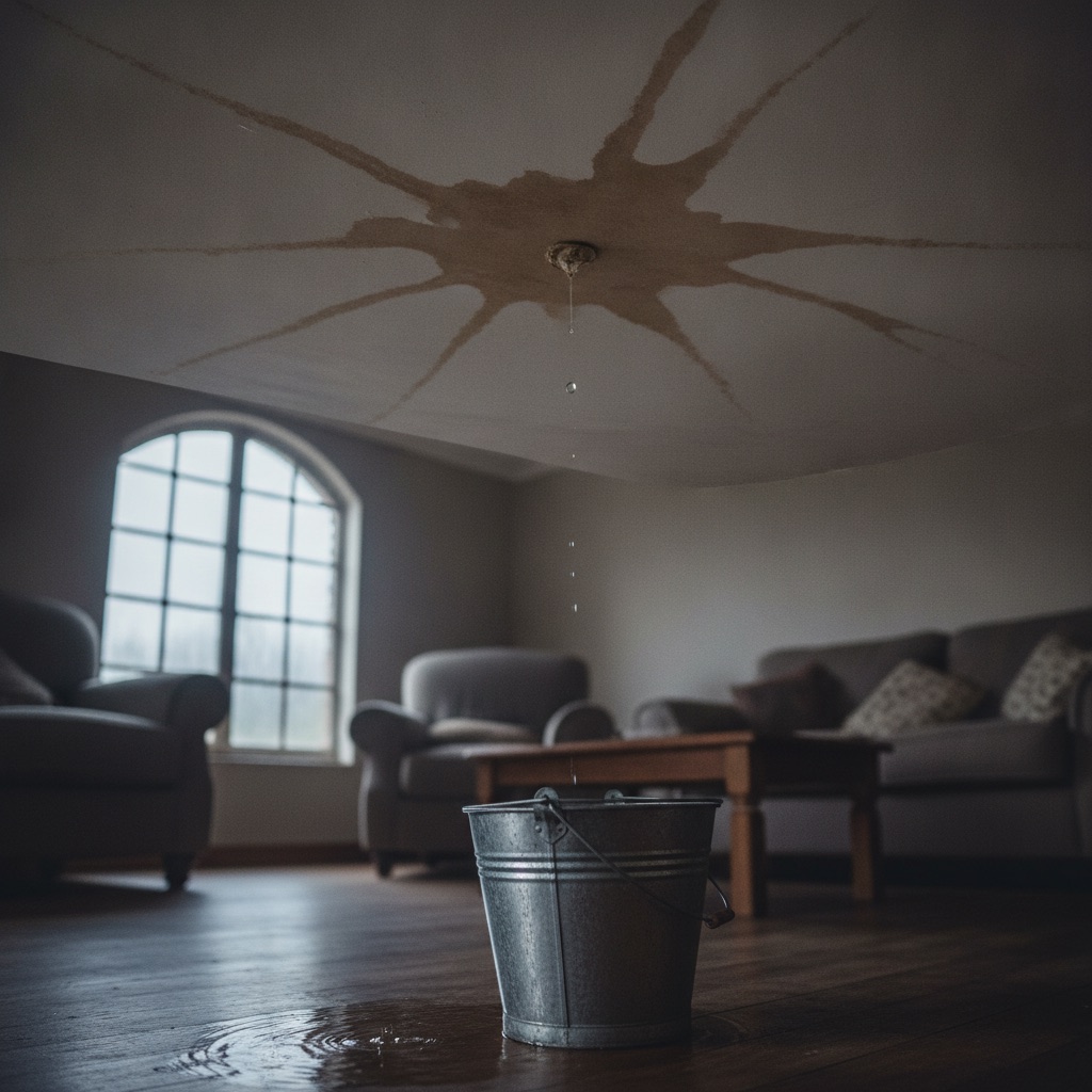Water stain spreading on a ceiling